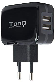 TooQ TQWC-1S02 - Cargador de Pared con 2 x USB (5V - 3.4 A, 17 W), con tecnologia AiPower, para iPad/iPhone/Samsung/Tablets/Smartphones, Color Negro