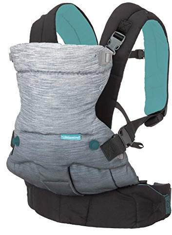 INFANTINO Go Forward Verstellbare Babytrage mit 4 Tragepositionen für Säuglinge und Kleinkinder von 3.6-18 kg, grau