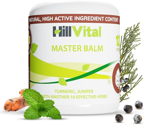 HillVital Herbal Joint Care Balm – Soothing Arnica & Turmeric Blend for Muscles & Joints – Lightweight Herbal Cooling Gel with Mint & Rosemary – Fast-Absorbing Natural Topical Cream