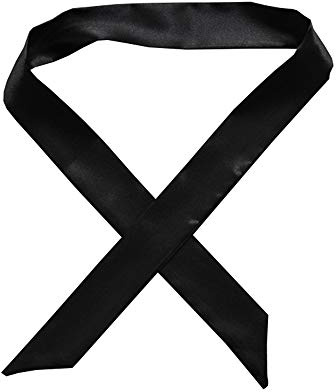 FengShuiGe 4Pcs Solid Color Silk Neckerchief Handbag Handle Wrap Silk Ribbon Band Scarf Hair Head Band Tied Bag Handle Scarf (black)