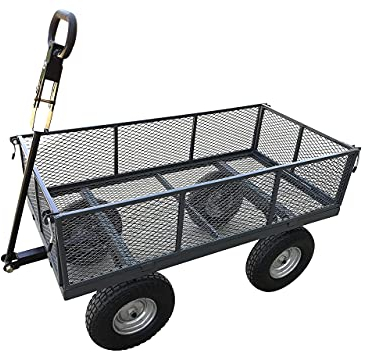 The Handy THDLGT Steel Deluxe Garden Cart 400kg Capacity with Puncture Proof Wheels, Removeable Sides and Tool Tray - 2 Year Guarantee