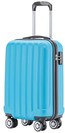 BEIBYE TSA-Schloß 2080 Hangepäck Zwillingsrollen Reisekoffer Koffer Trolley Hartschale Handgepäck M(Boardcase) (Turquoise, M)