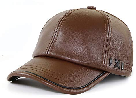 Ueither Gorra de Béisbol para Hombre Ajustable Sombrero de Cuero Suave de PU Sombrero Deportivo
