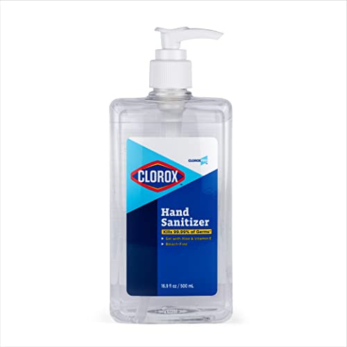 Clorox Pro Hand Sanitizer Gel with Pump, Bleach-Free, Aloe & Vitamin E Kills More Than 99.999% of Germs on Contact - Hand Sanitizer Gel Easy To Use Hand Sanitizing Gel, 16.9 Fl Oz