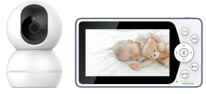 TELEFUNKEN Babyphone mit Kamera 5 Bildschrim, Nachtlicht, Kamera mit Neige- und Drehfunktion, 360 Grad Ansicht, Zoom, Infarotmodus, Gegensprechfunktion, Kinderlieder, VOX-Modus, Video-Babyfone