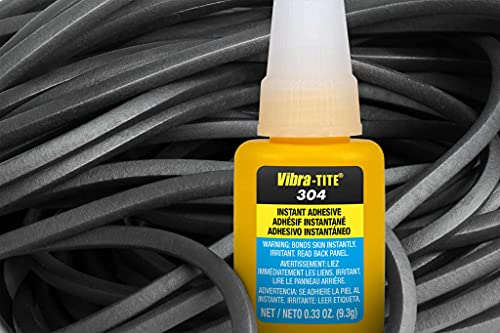 Vibra-Tite® 304 Universal-Sekundenkleber| Extra Stark | Metall, Gummi und Kunststoff usw. | O-Ring Klebstoff | Niedrige bis mittlere Viskosität | Industriequalität | 9,3gr