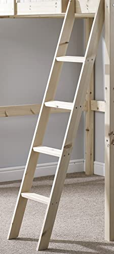 Strictly Beds and Bunks Pine Bunkbed Ladder - Replacement Bunk Bed Slanted Ladder Solid Pine, Natural, White, Black or Grey (Natural)