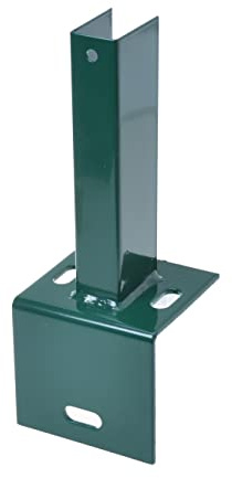 Aqbau® Stolphållare för staketstolpar på L-kantstenar I för skruvning I pulverlackerad I för stolpar 60 x 40 mm I skruvhylsa (grön)