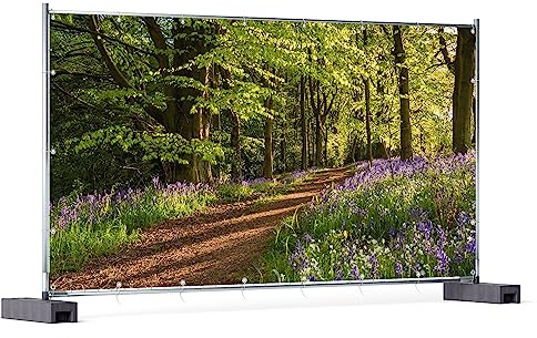 Wallario XXL Outdoor-Poster für Garten oder Balkon Blaues Hasenglöckchen im Sommerwald, Motivbanner Größe: ca. 340 x 173 cm, Outdoor-Bild