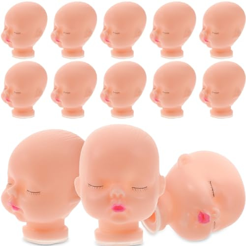SEWACC 20 Stück Vinyl Puppenköpfe Mini Puppenköpfchen Für Basteln Puppenzubehör Für DIY Projekte Schlüsselbund-Hängendekor Dekorative Puppenköpfe Für Handwerk Und Foto-Requisiten
