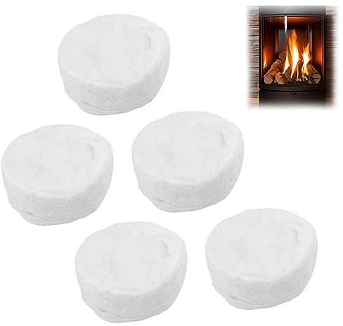 5 Pcs Éponge en Céramique pour Cheminée Au Bioéthanol Accessoires, Pelotes en Céramique pour Bioéthanol, Cheminée De Table Intérieure, Cheminée Au Bioéthanol Laine De Verre 8,6 X 8,6 X 2,8 cm