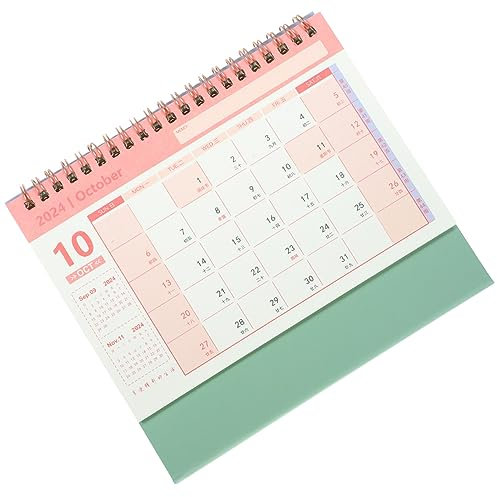 Gatuida Calendario De Escritorio: Mes Calendario De Escritorio Mensual Con Tapa De Pie 2024 Ver El Calendario De Calidad Del