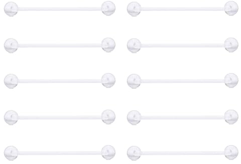 Gojewen Claro Piercing Pezón Lengua Anillos 14G 25mm Plástico Acryilc Transparente Recto Barbells Piercing Joyas