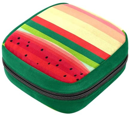 Sacchetto di immagazzinaggio del tovagliolo sanitario,Borsa mestruale,Sacchetto del cuscinetto,Strisce di anguria,Sacchetto di periodo