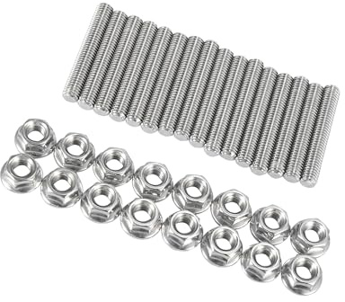 Motoforti 16pcs Stainless Steel Exhaust Manifold Bolt Stud Hardware for Car Long-lasting