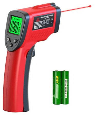 Digital Infrared Thermometer Gun -58℉ to 1022℉ (-50℃ to 550℃), Adjustable Emissivity, Laser Temperature Gun for Cooking, BBQ, Oven, Engine, and Industrial Use (Not for Human Body)