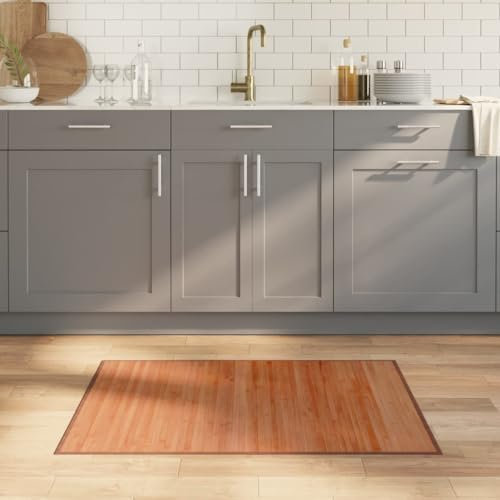 NQJIBUE Dekor-Teppich, rechteckig, braun, 70 x 100 cm, Bambus-Teppiche
