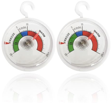 2 Piezas Termómetro para Frigorífico Refrigerador Acero Inoxidable, Termómetro para Frigorífico,Termómetro de acero inoxidable,Accesorios de baño para cocinaTermómetro,frigoríficos, congeladores