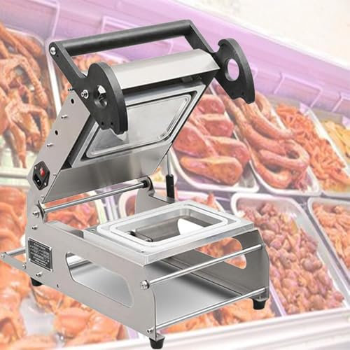 DPLWJPP Commercial Food Tray Heat Sealing Machine,Manual Food Tray Sealer Machine,For Liquid Or Juicy Food Including Fresh Meats,Soups,Sauces And Marinades