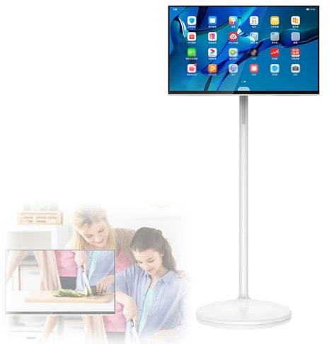 32-Inch Rotatable Smart Monitor, 4K HDR Portable Touch Screen with Speaker, 8+128G, Built-in Battery(8-10H), Android OS, APP, for Yoga, Live Streaming, Conferences, Entertainment, Outdoor Parties
