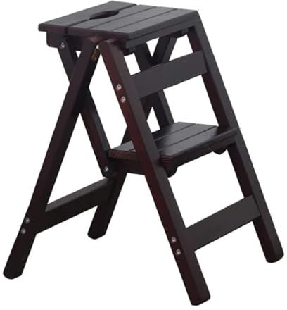 OZBME Escabeau en Bois à 2 marches avec Bords chanfreinés – escabeau Pliable, sûr et Pratique pour la Maison, Le Bureau