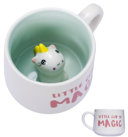 trabag Einhorn Geschenke für Mädchen, Einzigartige Handgefertigte Keramik Einhörner Kaffeetassen, Weihnachten Geschenk für Geburtstage, Frauen, Mädchen, Freundin (Einhorn)