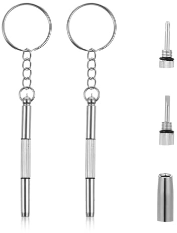 BOHUIZ Set di 2 mini cacciaviti per occhiali, set di attrezzi per occhiali, in acciaio inox, piccoli cacciaviti per occhiali da sole, riparazione di gioielli e orologi, set di riparazione di occhiali