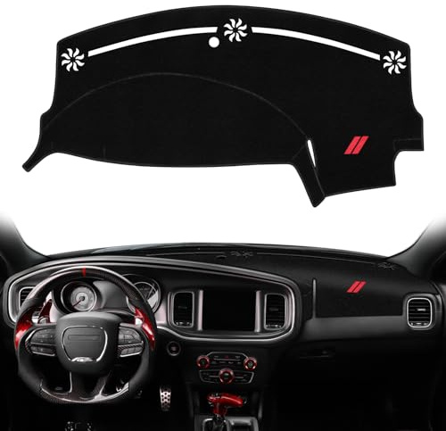 REMOCH Dash Cover for Dodge Charger Accessories 2011-2022 2023 Dashboard Cover Mat Sunshade No Glare UV Rays Protector Nonslip Interior Pad (Black)