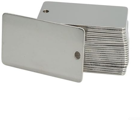 Zilimontt 50 Stück Aluminium-Pflanzenetiketten, Baumanhänger, Gartenetiketten, Etiketten, für den Außenbereich, Metalletiketten, Stanzrohlinge, zum Identifizieren von Pflanzen, Blumen und Bäumen