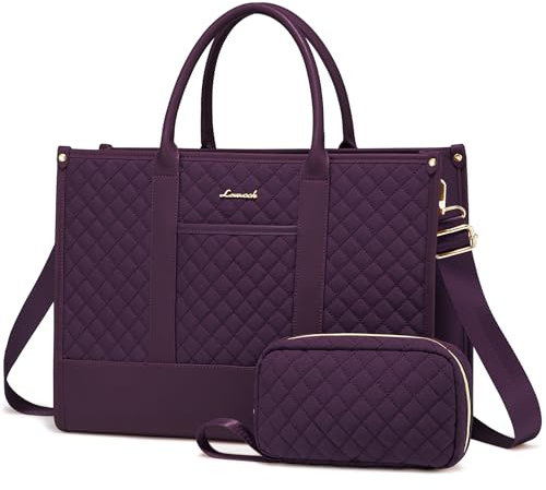 LOVEVOOK Laptoptasche Damen 15,6 Zoll, Wasserdicht Arbeitstasche Handtasche Groß Schultasche Shopper Business Tasche Aktentasche Lehrertasche, Leder Tote Bag Notebooktasche für Büro Uni