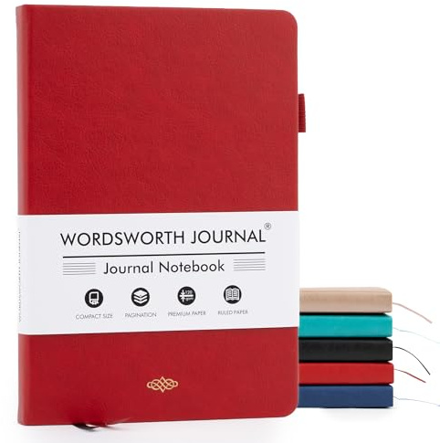 Wordsworth & Black Linjerad Dagbok, 216 Sidor, A5 Papper, Röd