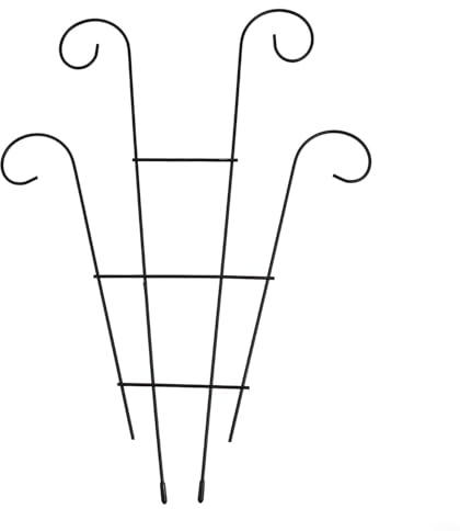 Enrejado de plantas para plantas trepadoras al aire libre, estaca de soporte de metal para macetas de jardín para interiores y exteriores, vides, flores, verduras, color negro