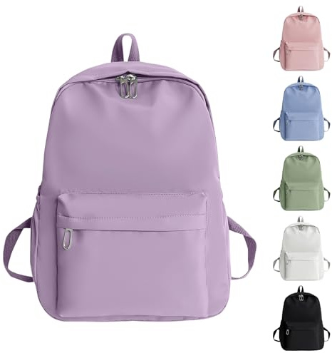 Risipu Zaino scolastico per ragazze donne borse scolastiche causali adolescenti ragazzi zaino da viaggio leggero zaino da uomo resistente all'acqua borsa per libri per college, Viola, 29 x 37 x 11 cm