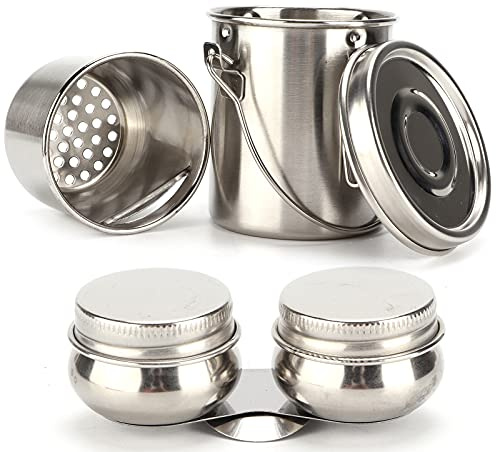 Brush Washer, Stainless Steel Paint Brush Washing Bucket Portable Cleaning Supplies with Filter for Art Student Painter