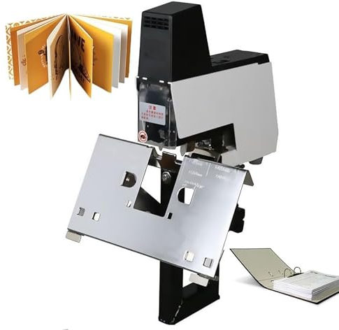 Grapadora Eléctrica para Silla Montar, Grapadora Plana Escritorio Alta Resistencia, 1-9 Niveles De Intensidad Ajustable/Grosor Ajustable 100 Mm/60 Clavos/Minuto, Encuadernación Libros Pesados