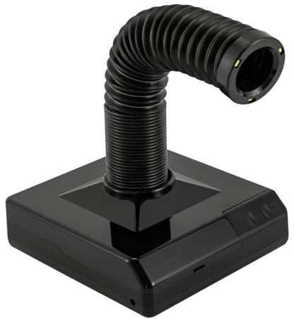 SenhE 60W Zahnstaubkollektor für Zahnstaub, Dentallabor -Schleifstaubsauger, Nagelvakuum -Staubkollektor -Extraktor mit Lüfter & LED, Teleskopröhrchen Ellbogen -Design