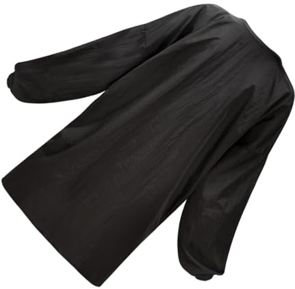 NIYANGLE Friseurschürze Schwarz Schnittschutz Umhang für Damen und Herren Friseur Salon Spa Arbeitsumhang mit Tasche Polyester