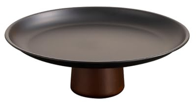 GIBZ Plateau Décoratif en Acier Inox, Plateau de Service Dessert Thé, Table Rangement pour Salle de Bain, Chambre, Cuisine, Noir, 23 x 23 x 7.5 cm