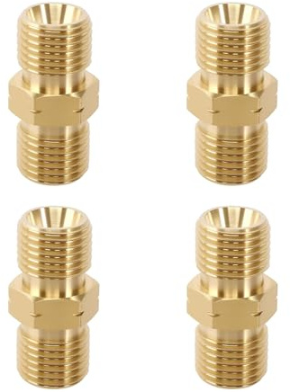 HAFRILY 4 conectores de manguera de gas, manguera de gas de 1/4 pulgadas AG de latón acoplamiento rápido adaptador doble boquilla de conexión rápida de gas adaptador para tubería de gas, conexión de