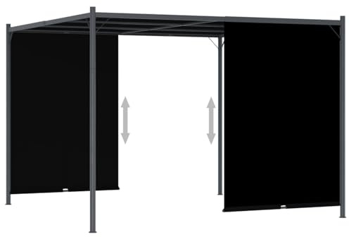 Vopese Pérgola con techo deslizante | Antracita | Acero y Poliéster | Jardín y patio Model49324
