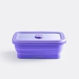 coox Faltbare Frischhaltedose aus Silikon & Glas 250 ml - Mikrowellen- & ofenfest I Für Airfryer geeignet I Perfekt für Meal-Prep I Spülmmaschinenfest I BPA-frei Lila