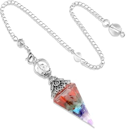 NOPKESV 1 Pièce Pendule en Cristal, Pierres Précieuses, Divinatoire et Radiesthésie, Méditation, Reiki et Équilibrage