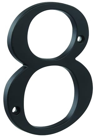HASWARE 4-Inch Metal Address Numbers for Houses - Black Zinc Alloy Door Sign with Modern Floating Look Rust-Proof Powder-Coated Easy Install 0-9 (Number 8)
