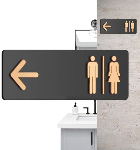Zegaqae Badge per WC da bagno | Pubblico WC acrilico cartello | Segnaletica autoadesiva per servizi igienici,Per ufficio strutture pubbliche ristorante lavanderia centro commerciale