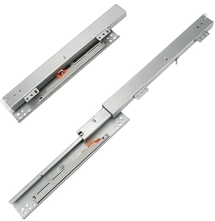 Unterflurführungen Bodenmontage Schubladenschienen, 1 Paar 12In Schubladenschienen Vollauszug mit Soft Close System Selbsteinzug softclose für Bad Küche Büroschrank(30 cm)