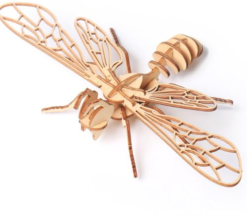 ifundom Modelo Rompecabezas 3D de Insectos de Madera para Niños, Kit de 8 Piezas Mediano, sin Herramientas, Educativo, para Pintar y Desarrollar Habilidades Creativas en Casa, Juego