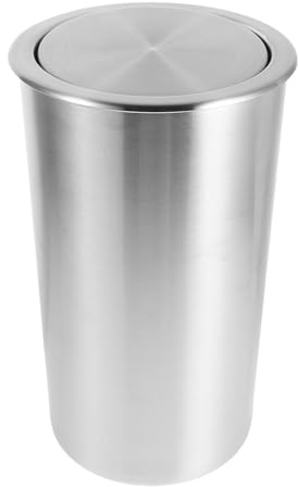Luxshiny Pattumiera 5,5l da Incasso Rotonda in Acciaio Inossidabile Coperchio a Ribalta, Design Salvaspazio per Cucina e Uso Domestico