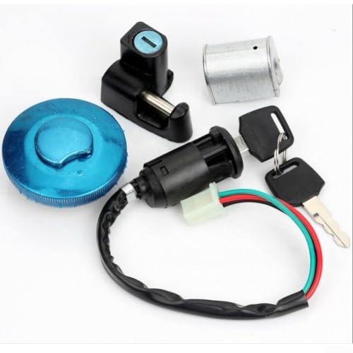 Kit Serrure Complet pour honda Monkey Z50 50A Z50J Z50R avec Contacteur Neiman et Bouchon Réservoir - Verrou de Guidon Casque