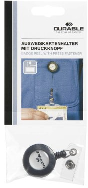 Durable 822658 Ausweiskartenhalter (Jojo) mit Druckknopf, 5 Stück, anthrazit