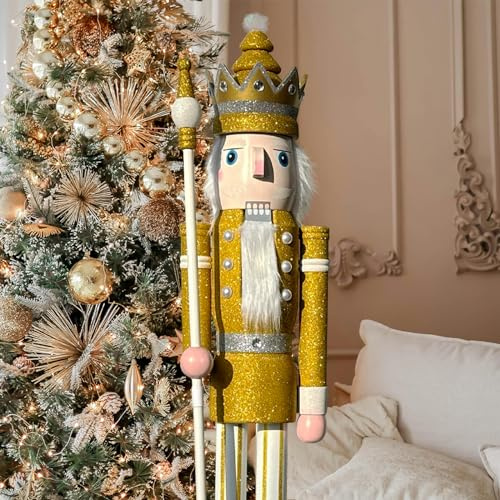 CDL XL/5 pies/150 cm/5 pies/5 pies/150cm tamaño Natural Grande/Gigante LR Brillo Navidad Cascanueces de Madera Rey y Ornamento de Soldado muñeca Regalo Escaparate/Casa Decorativo K29